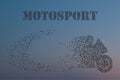 Particles of motorcycle riders,full of enterprising across significance vector illustration
