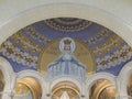 Particolare del mosaico nella basilica di Nostra Signora del Rosario, una chiesa del santuario di Lourdes