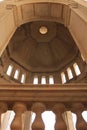 Particular Italian marble vaulted roof of a fountain.