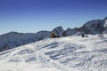 A particular of two people rest after ski mountaineering