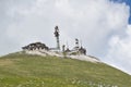 Particular view of radio repeater station in the mountains Royalty Free Stock Photo