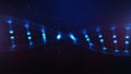 A particulate 3D rendered DNA on a blue bokeh background. Royalty Free Stock Photo
