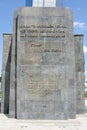 Parting inscription at the foot of the monument Royalty Free Stock Photo