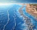 Parting of the red sea waters is a part of the biblical exodus. Royalty Free Stock Photo