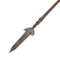 Partisan Pole Weapon on white. 3D illustration