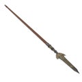 Partisan Pole Weapon on white. 3D illustration