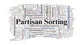 Partisan Sorting Word Cloud. Core Concepts of Political Alignment and Ideological Identity Royalty Free Stock Photo