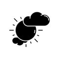 Partly cloudy black glyph icon
