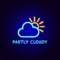 Partly Cloudy Neon Label