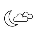 Partly cloudy night simple icon