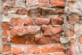 Partly destroyed red brick wall of the old building Royalty Free Stock Photo