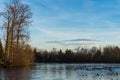 Partly Frozen Urban Lake