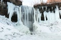 Partly frozen waterfall