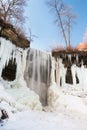 Partly frozen waterfall, Minnesota