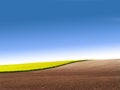 Partly ploughed field with Royalty Free Stock Photo