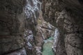 Partnach Gorge in winter time. Garmisch-Partenkirchen. Germany. Royalty Free Stock Photo