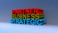 Partner business strategic on blue