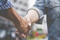 Partner Business Trust Teamwork Partnership. Industry contractor fist bump dealing mission business. Mission team meeting group of Royalty Free Stock Photo