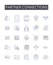 Partner connections line icons collection. Yield, Coupon, Federal, Mtary, Market, Inflation, Prime vector and linear