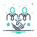 Mix icon for Partner, fellow and peace