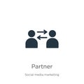 Partner icon vector. Trendy flat partner icon from social media marketing collection isolated on white background. Vector