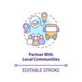 Partner with local communities concept icon