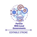 Partner with local governments concept icon