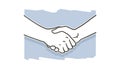 Two hands shaking each other. Partners handshake. Hands holding one another gesture of contract agreement, friendship Royalty Free Stock Photo