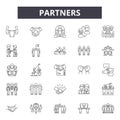 Partners line icons, signs, vector set, linear concept, outline illustration