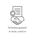 Partnership agreement icon. Editable illustration Royalty Free Stock Photo