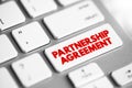 Partnership agreement - legal document that outlines the management structure of a partnership and the rights, duties, ownership Royalty Free Stock Photo