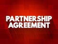 Partnership Agreement text quote, concept background Royalty Free Stock Photo