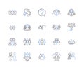 Partnership business line icons collection. Collaboration, Alliance, Nerking, Synergy, Cooperation, Joint venture