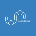 Partnership business logo. Linear banner of team