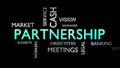 Partnership concept word cloud shows alliance or partnering - video animation