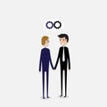 Partnership or Cooperation concept.Two business people and business deal sign.Handshake Business concept.Teamwork and Connection Royalty Free Stock Photo