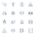 Partnership designs line icons collection. Collaboration, Synergy, Alliance, Concordance, Harmony, Integration, Co Royalty Free Stock Photo