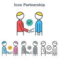 Partnership flat icon design for infographics and businesses