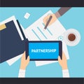 Partnership flat illustration