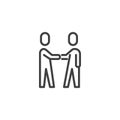 Partnership handshake line icon