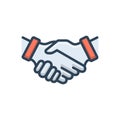 Color illustration icon for Partnership, partner and friendly