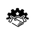 Black solid icon for Partnership, fellow and alliance