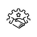 Black line icon for Partnership, fellowship and alliance