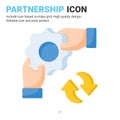 Partnership icon vector with flat color style isolated on white background. Vector illustration teamwork sign symbol icon concept Royalty Free Stock Photo