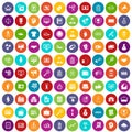 100 partnership icons set color