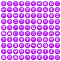 100 partnership icons set purple