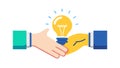 Partnership Innovation: Handshake sealing creative ideas, vector design Generative AI Royalty Free Stock Photo