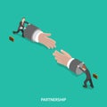 Partnership isometric flat vector concept. Royalty Free Stock Photo