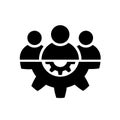 Partnership line icon in flat. Leadership symbol