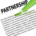 Partnership meanings marked with a highlight marker Royalty Free Stock Photo